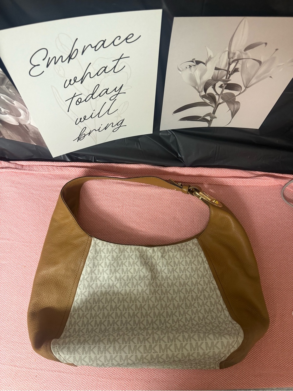 Michael Kors Tan and Brown Shoulder Bag